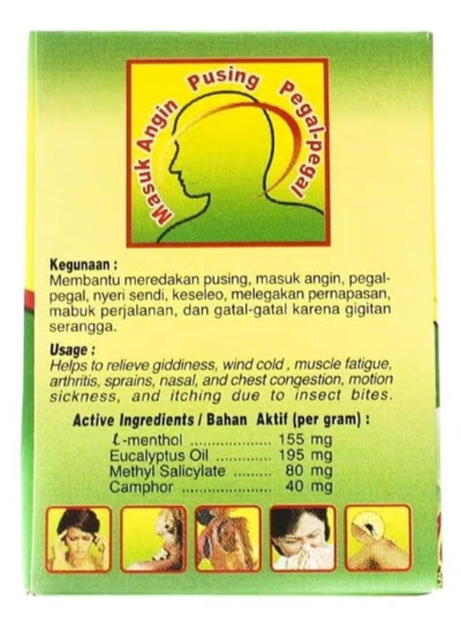 CAP LANG Pack Of 2 BALSEM GOSOK GREEN BALM 20GM - Image 5